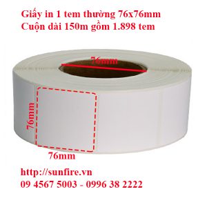 Giấy in decal 1 tem 76x76mm