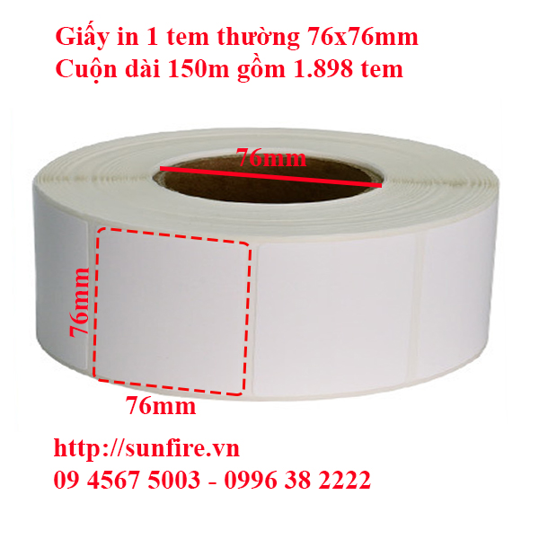 Giấy in decal 1 tem 76x76mm