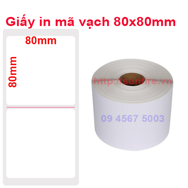 Giấy in mã vạch 1 tem 80x80