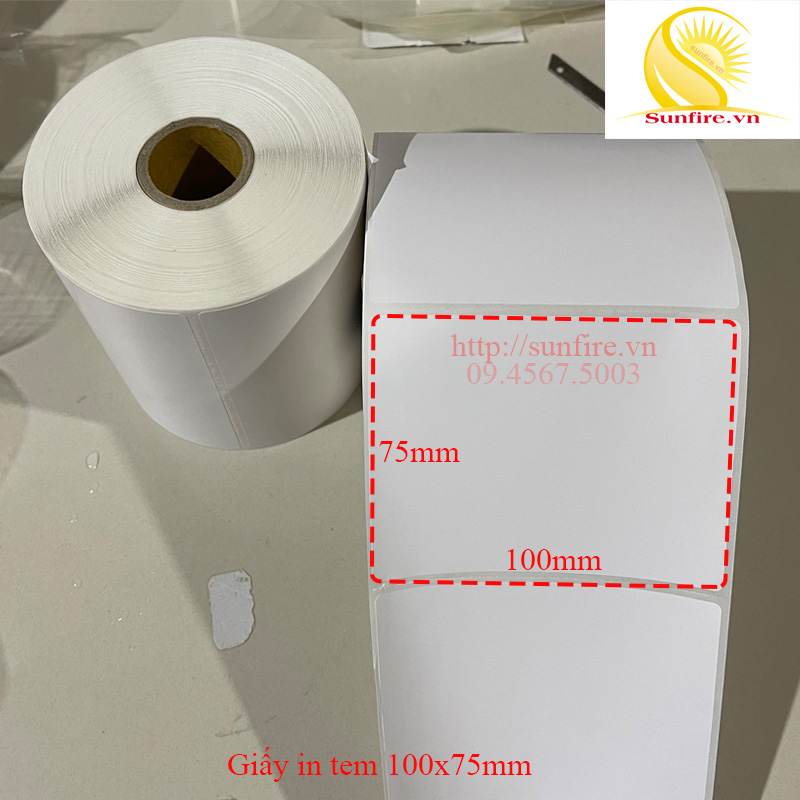 Giấy in tem nhiệt 100x75mm