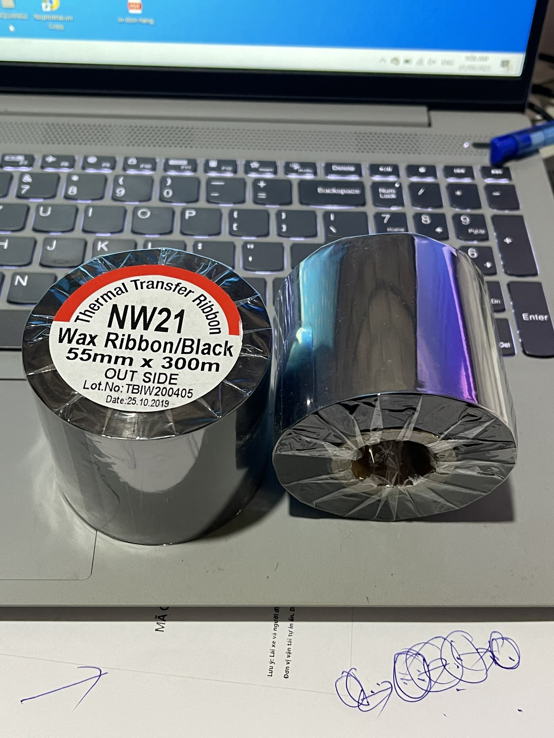 Mực in mã vạch nw 21 khổ 55mm x 300m