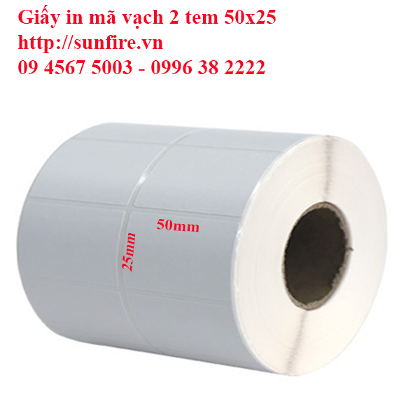 Giấy decal in 2 tem nhiệt 50x25